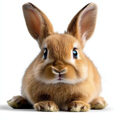 Fototapeta premium Fluffy Rabbit on White Background