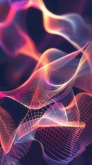 Fototapeta premium A colorful, abstract image of a wave with a black background