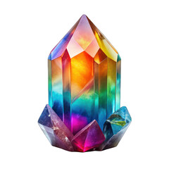 Colorful crystal isolated on transparent background