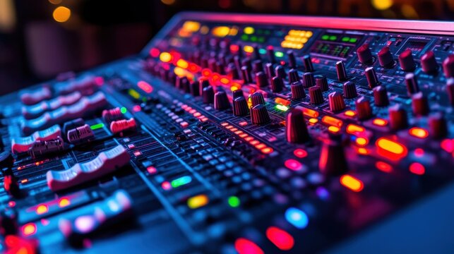 Colorful Sound Mixer with Adjustable Levels and Controls - Powered by Adobe