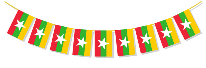 myanmar flag, bunting flag of Myanmar, myanmar country flag, country flag, myanmar country, myanmar, flag, country, asia, bunting flag, bunting flag of Myanmar png, png, banner, paper, decoration