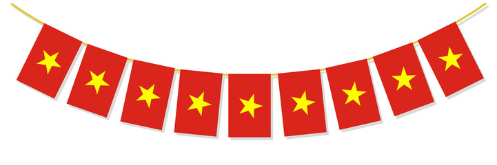 vietnam flag, bunting flag of vietnam, bunting, vietnam country flag, country flag, country of vietnam, vietnam, flag, country, bunting flag of vietnam isolated on white, png, banner, asia, sticker