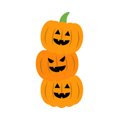 Halloween pumpkins. Holiday celebration, party, october, horror, trick or treat concepts. Flat decorative vector design isolated illustration.