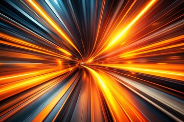 Obraz premium High-Speed Movement Abstract Technology Background in Orange and Black - Futuristic Design for Modern Digital Projects