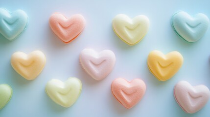 Fototapeta premium Soft Pastel Hearts Background for Mother's Day and Valentine's Day Themes