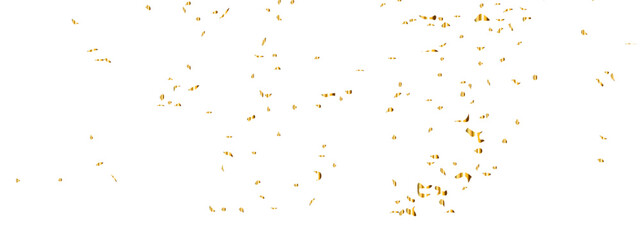 Vector gold particles confetti glitter on transparent background.  Gold sparks and doted golden glitter special light effect celebration background. 