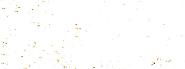 Vector gold particles confetti glitter on transparent background.  Gold sparks and doted golden glitter special light effect celebration background. 