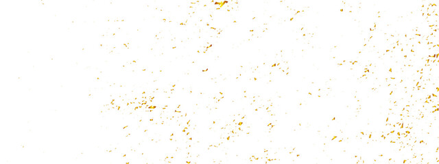 Golden glitter confetti falling down on transparent background. Vector illustration.