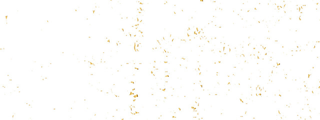 Abstract doted and confetti golden glitter and zigzag ribbon particles splatter on transparent background. Luxury golden glitter confetti that floats down falling bokeh celebration background.