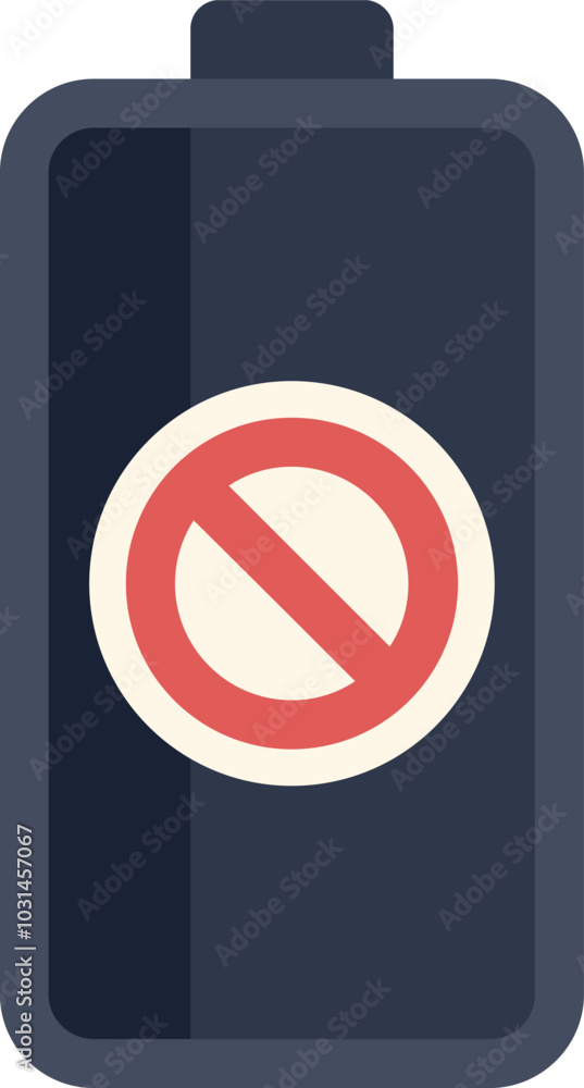 Poster battery icon is showing a red forbidden sign, indicating that the battery is empty