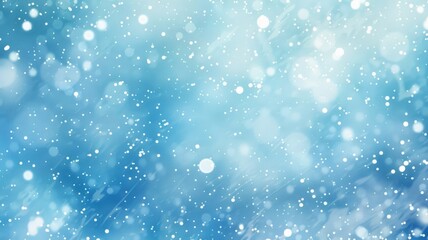 Obraz premium Abstract Blue Background with White Snowflakes and Bokeh