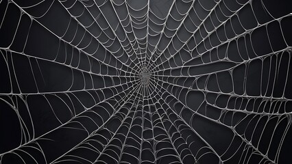 Obraz premium Abstract digital illustration featuring a pattern of intricate spider webs against a textured black background
