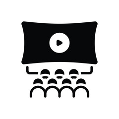 Black solid icon for movie