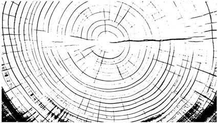 Obraz premium Cross section of tree clipart design illustration, Round wooden dust grunge design elements. Grunge texture effect. 