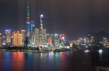 shanghai skyline at night