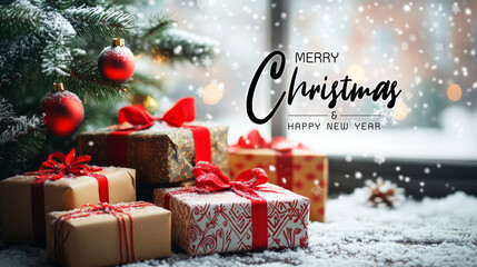 Colorful Christmas Gifts Under a Festive Tree