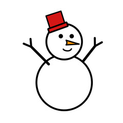 Snowman with Hat Winter Holiday Season Decoration Vector Illustration
