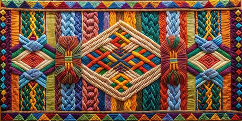 Interwoven Harmony: A Panoramic Tapestry of Threads in a Beautiful Pattern