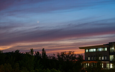 sunset over the city