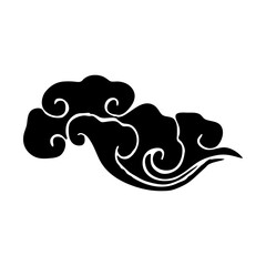 Korean traditional pattern cloud vector icon