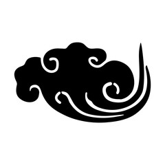 Korean traditional pattern cloud vector icon
