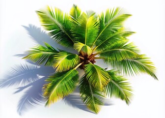 Fototapeta premium Isolated Coconut Palm Tree on a White Background for Urban Exploration Photography