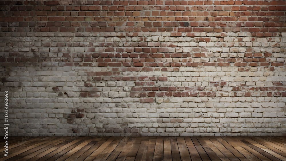 Poster abstract rustic brick wall background with a classic, uneven layout, vary in color, ranging from dee