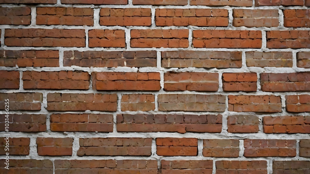 Poster abstract rustic brick wall background with a classic, uneven layout, vary in color, ranging from dee