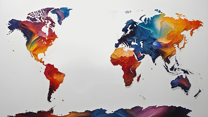 Obraz premium Continent world map. Outline World Map Background. Global network connection.