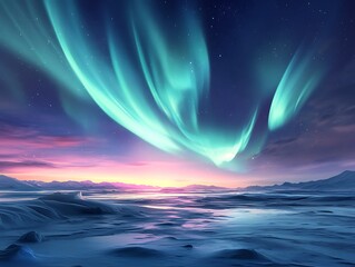 Obraz premium Tranquil Coastal Vista: A Captivating Landscape of Azure Skies and Scenic Serenity