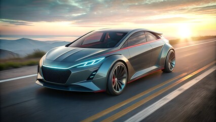 Naklejka premium design of modern a car runing on the road