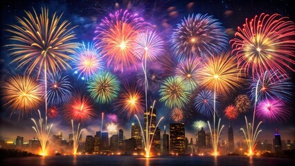 Fireworks. happy new year concept