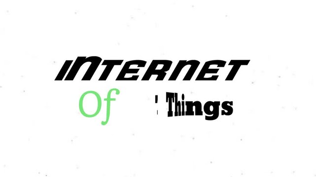 RInternet of things writing on white background, 4k resolution.