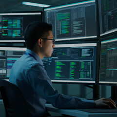 システム監視に没頭するITエンジニア