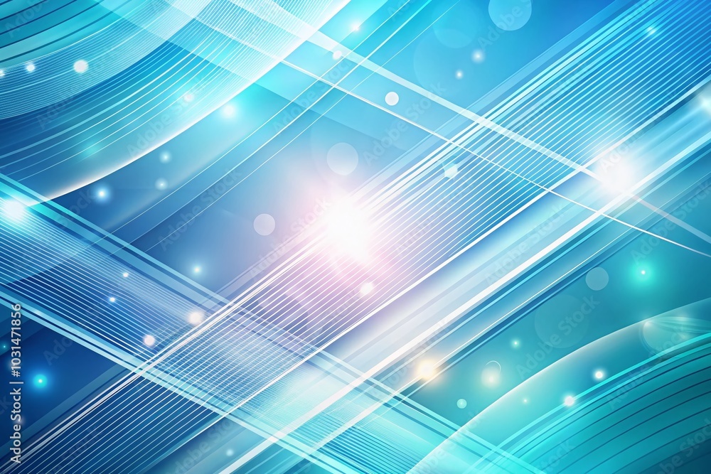 Poster light blue background with white overlap lines for text and message design