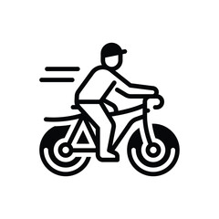 Black solid icon for cycling