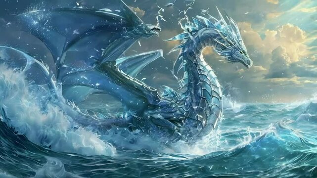 Magic Sea Dragon Guards the Silver Ocean