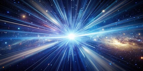Naklejka premium Light Speed Acceleration Through Space with Star Bursts - Aerial Photography of Cosmic Phenomena