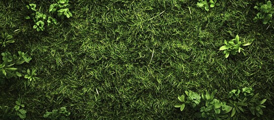 Fototapeta premium The texture of green grass is captured in high resolution