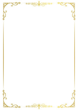 recommend clip art: vintage gold frame Retro decorative graphic element for golden card