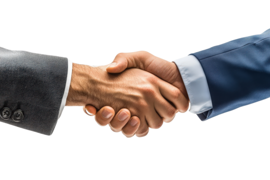 Close-up handshake of two business partners