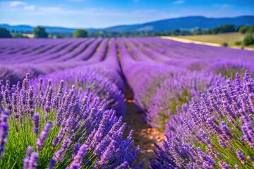 Extreme close-up of lavender flower on a sunny day