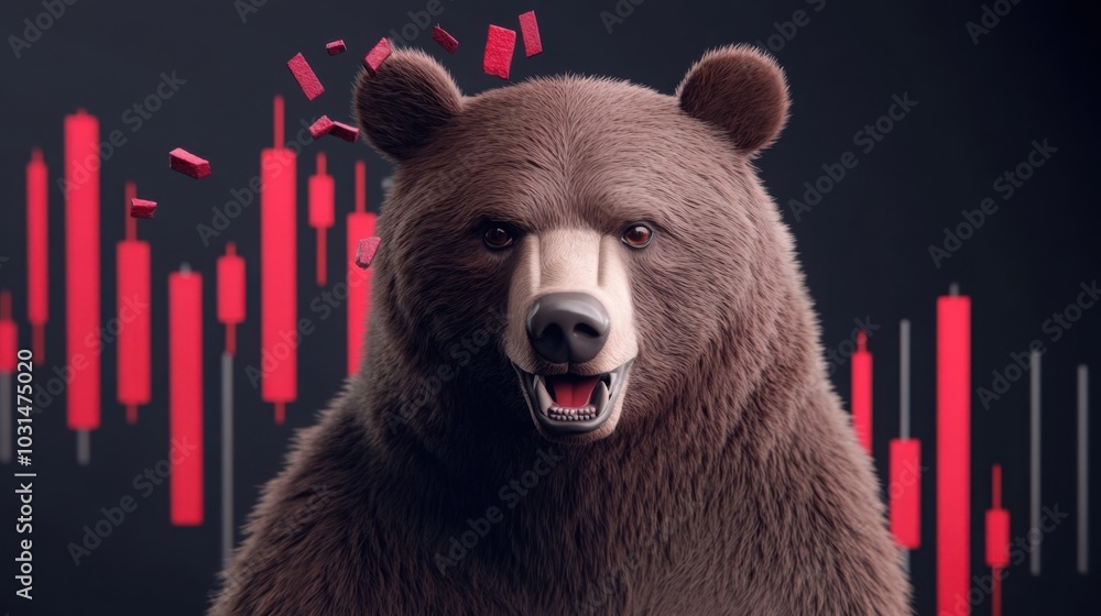 Poster Close-Up of Bear with Claws in Dynamic Setting