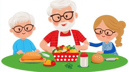 Family Reunion with Grandparents and Kids Enjoying Together