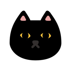 Halloween black cat. Holiday celebration, party, october, horror, trick or treat concepts. Flat decorative vector design isolated illustration.