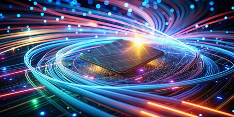 Long Exposure Technology Showcase Featuring Smart Card Innovations and Digital Connectivity