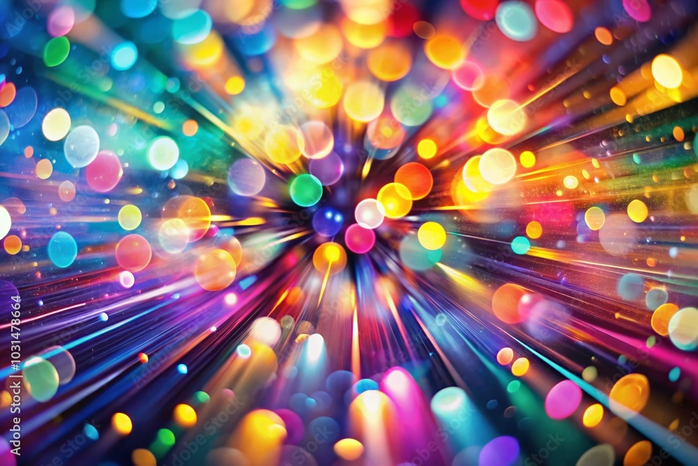 Poster looping abstract chromatic aberrations background with bokeh effect for stunning visuals