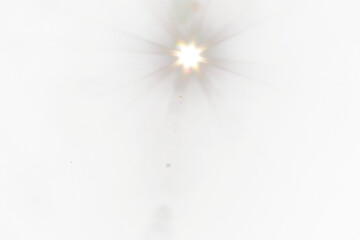 Golden Solar Flare Beams and Sparkles Isolated on Transparent Background for Radiant Glow and Starburst Light Effects