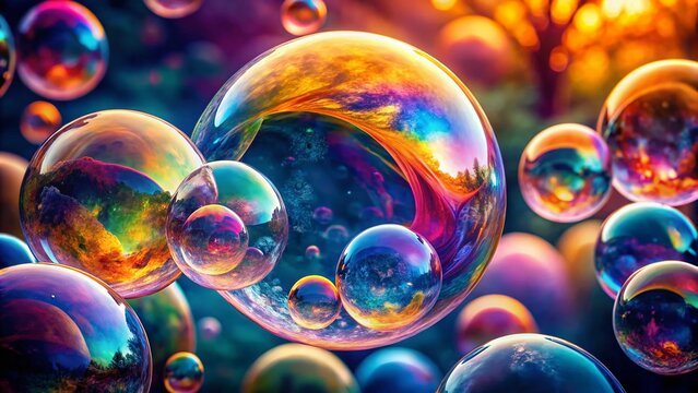 Loop Ready Animation of Colorful Soap Bubbles in Air - Long Exposure Effect for Captivating Visuals