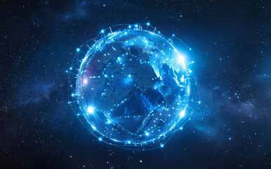 blue planet earth in space